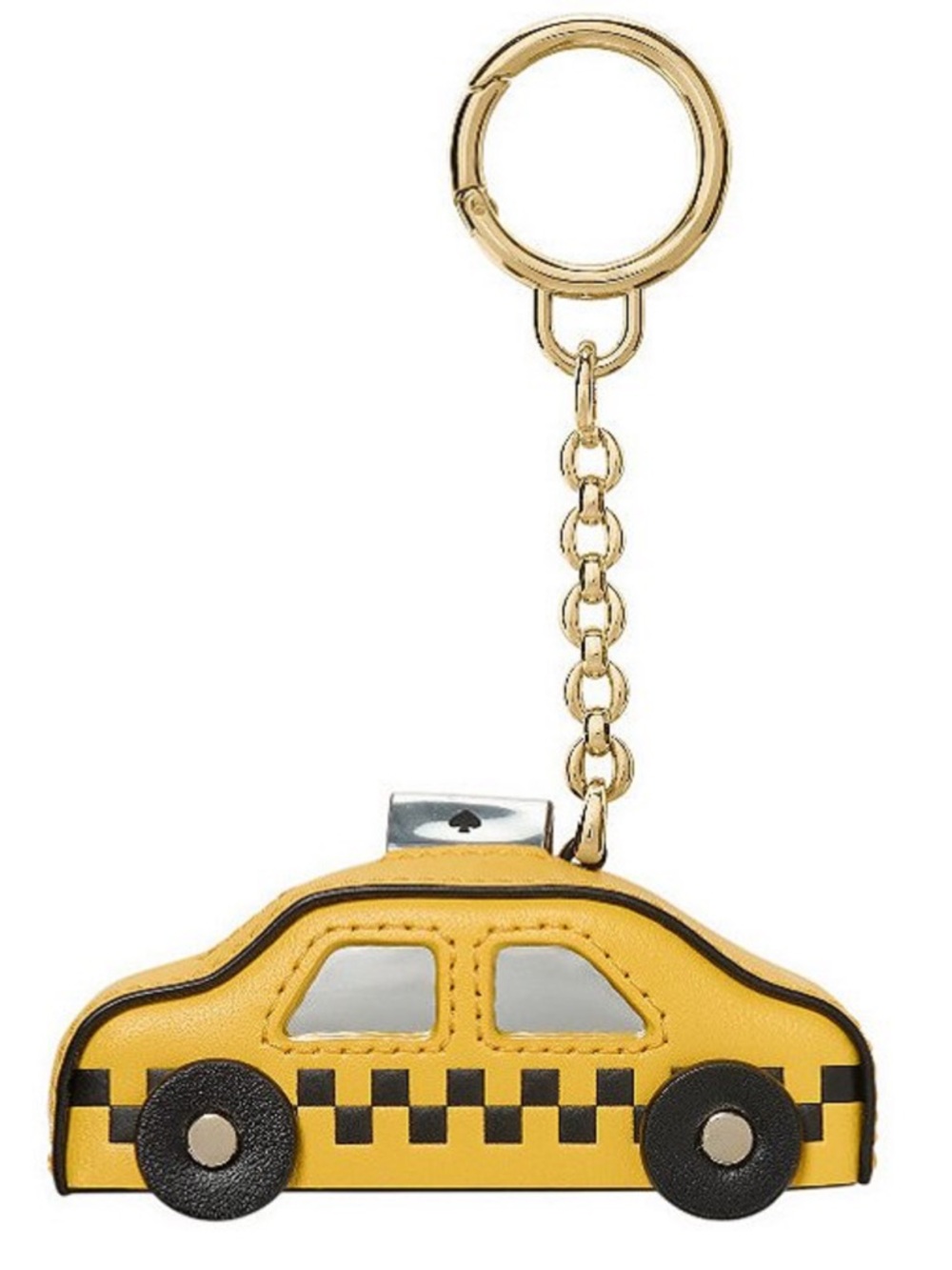 kate spade yellow taxi car keychain card holder